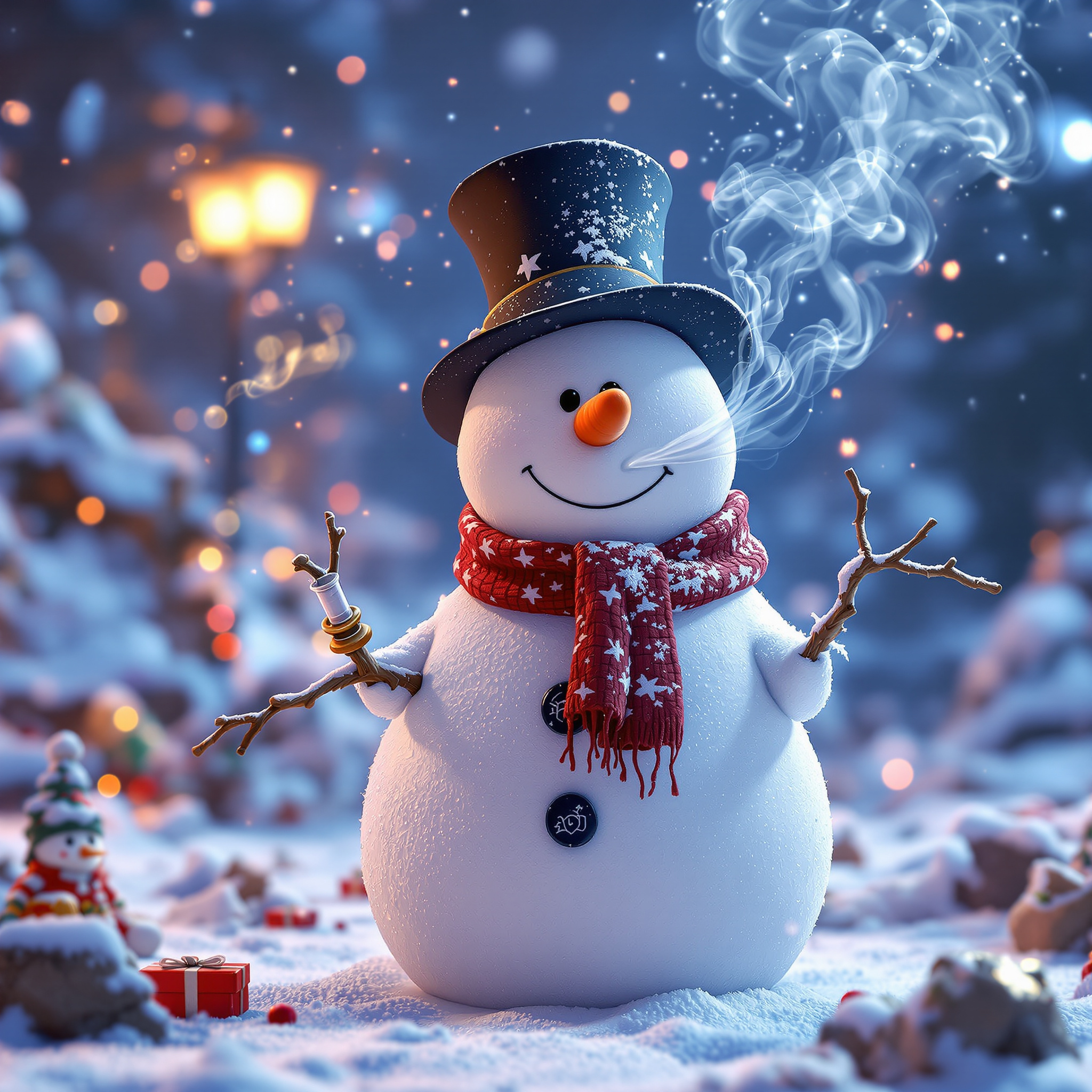 pixar like animation of a snowman smoking a bong, photorealistic style, detailed texture, high resolution photography, professional lighting
