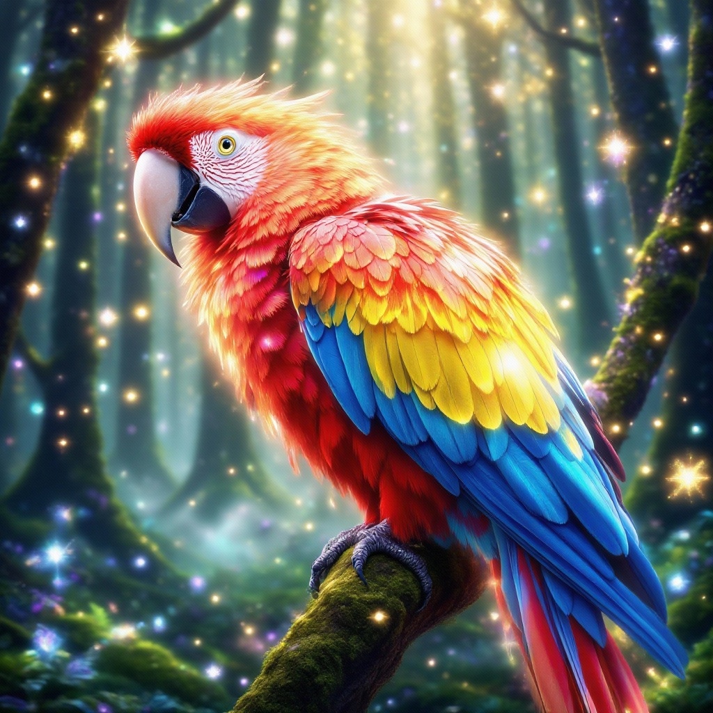 Image to image AI result: This bird fantasy art, epic scene, magical atmosphere, dramatic lighting, detailed illustration, concept art, mythical creatures, enchanted world, fantasy art, epic scene, magical atmosphere, dramatic lighting, detailed illustration, concept art, mythical creatures, enchanted world